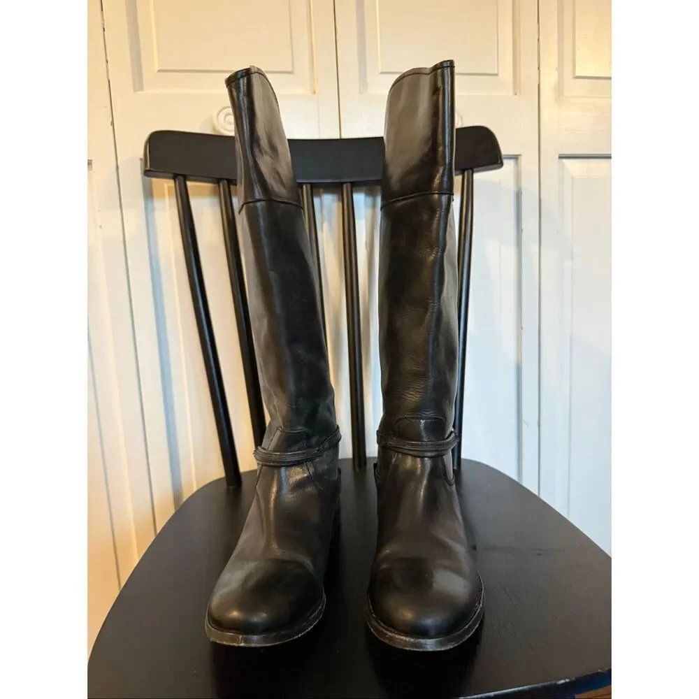 Frye Melissa black tall riding boot size 6